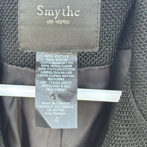 Smythe Black Wool College Blazer Jacket Gold Buttons size 4 nautical - Picture 3 of 6